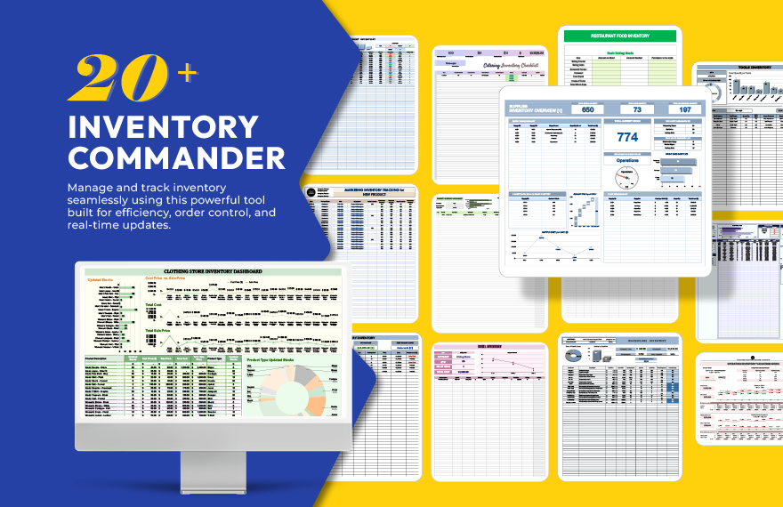 Inventory Commander: 20+ Inventory Templates for Excel & Google Sheets