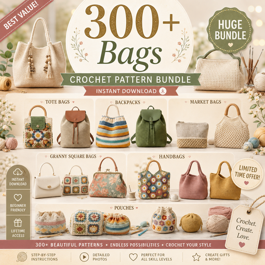 300+ Crochet Bag Patterns Bundle