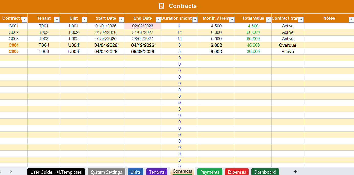 Contracts Screenshot