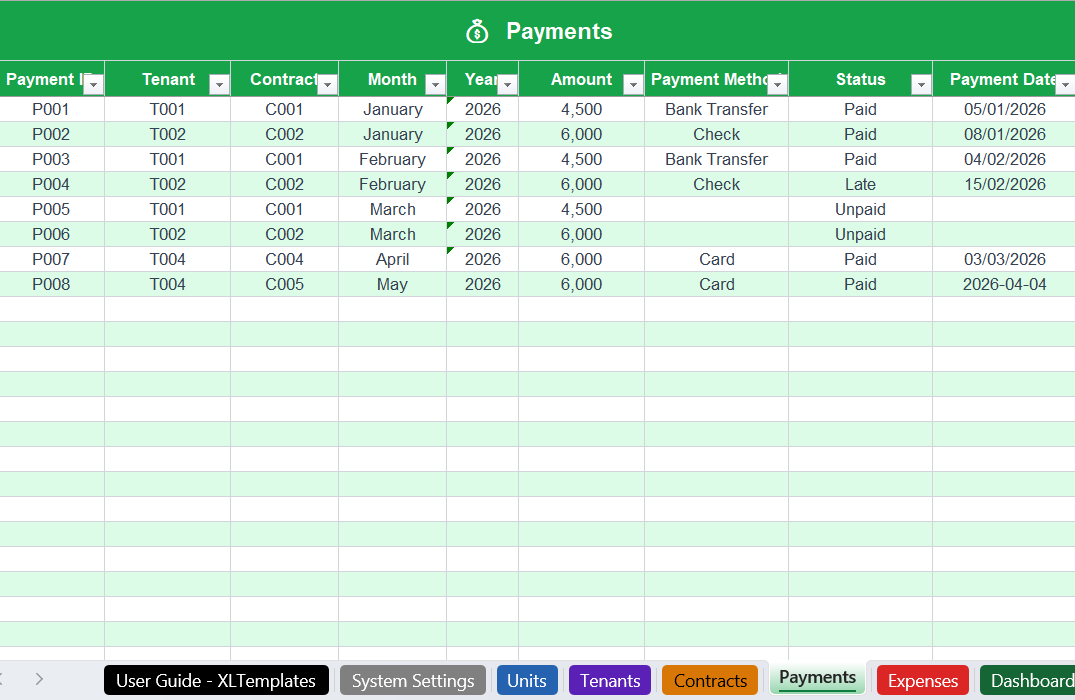 Payments Screenshot