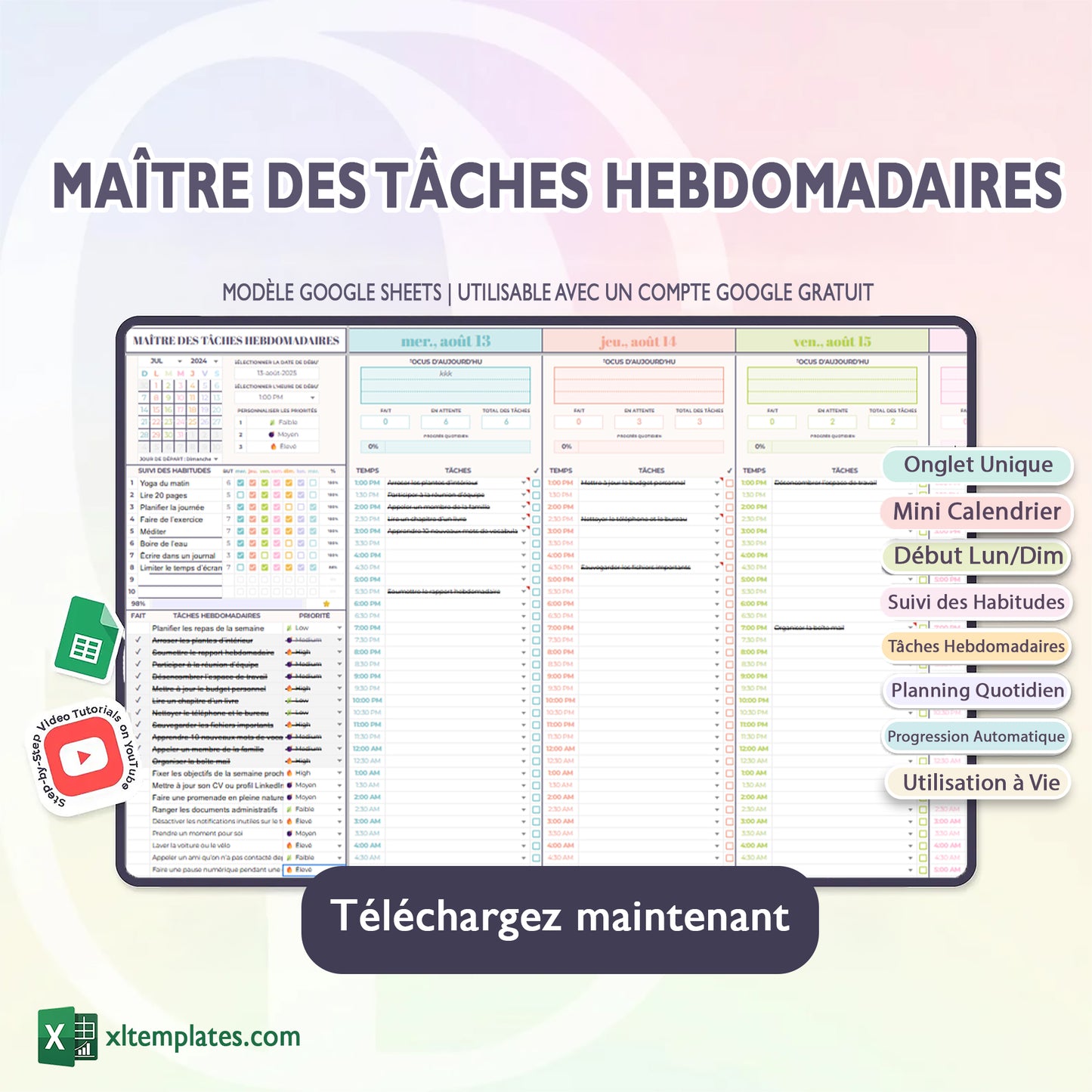 Pack Pro – 5 Modèles Google Sheets