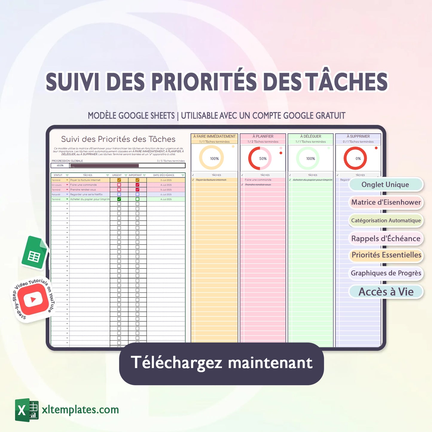 Pack Pro – 5 Modèles Google Sheets